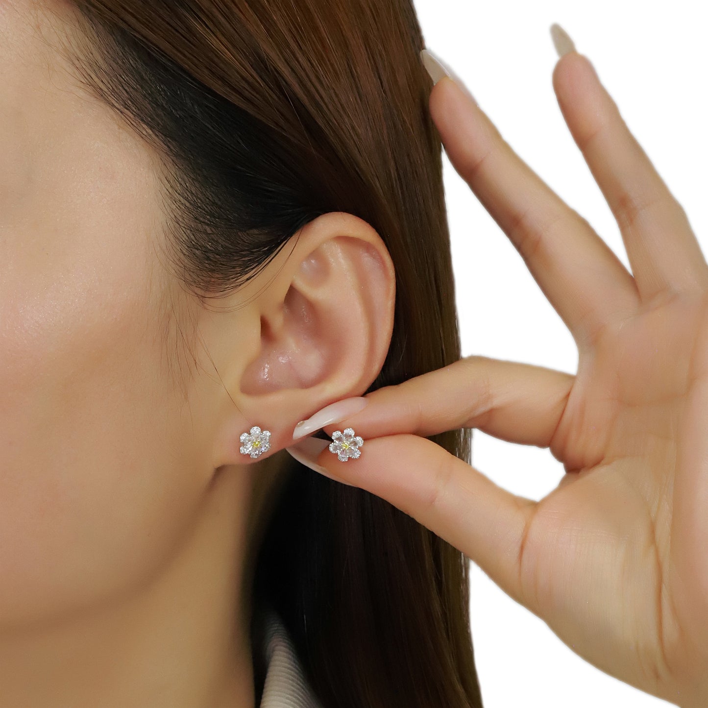 14k/18k gold 0.47 ctw yellow diamond&diamond stud earrings