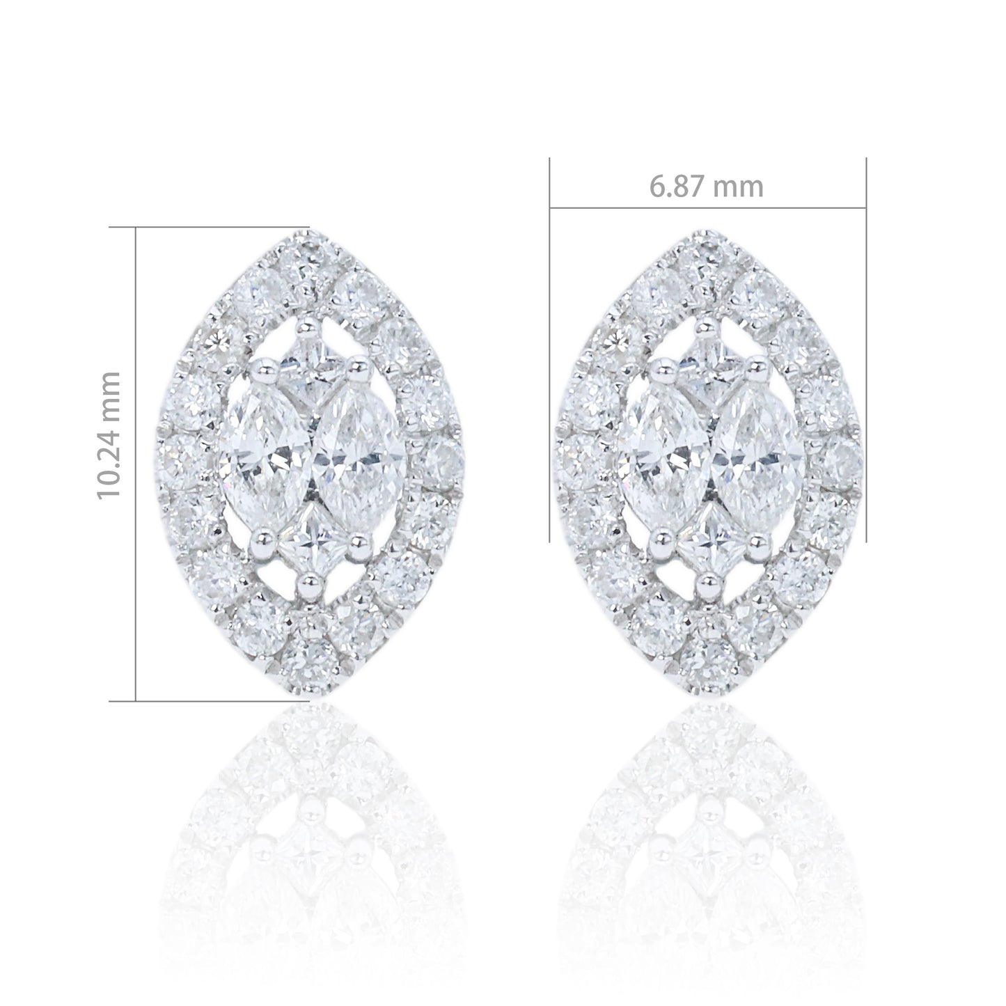 14k/18k gold 0.52 ctw h diamond stud earrings