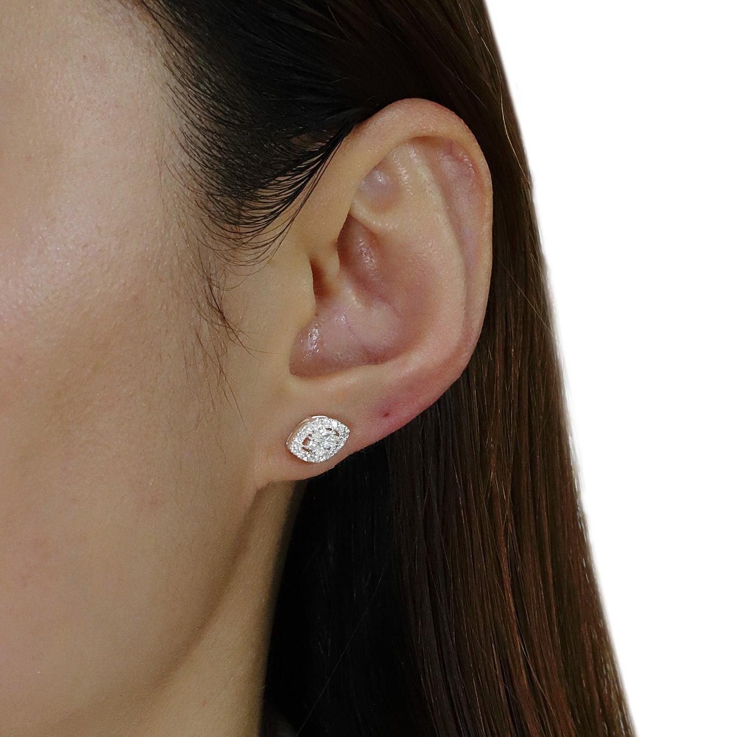 14k/18k gold 0.52 ctw h diamond stud earrings