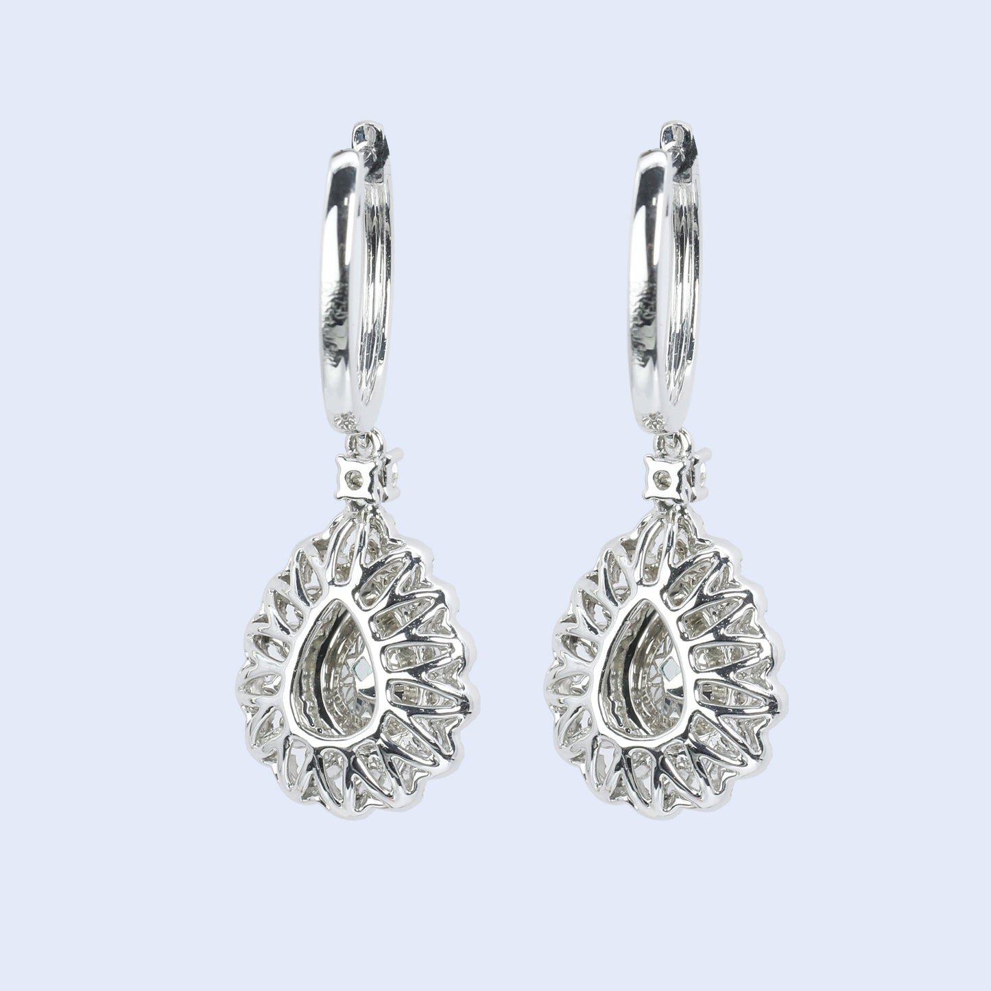14k gold 2.26 ctw natural fancy green diamond & diamond earrings