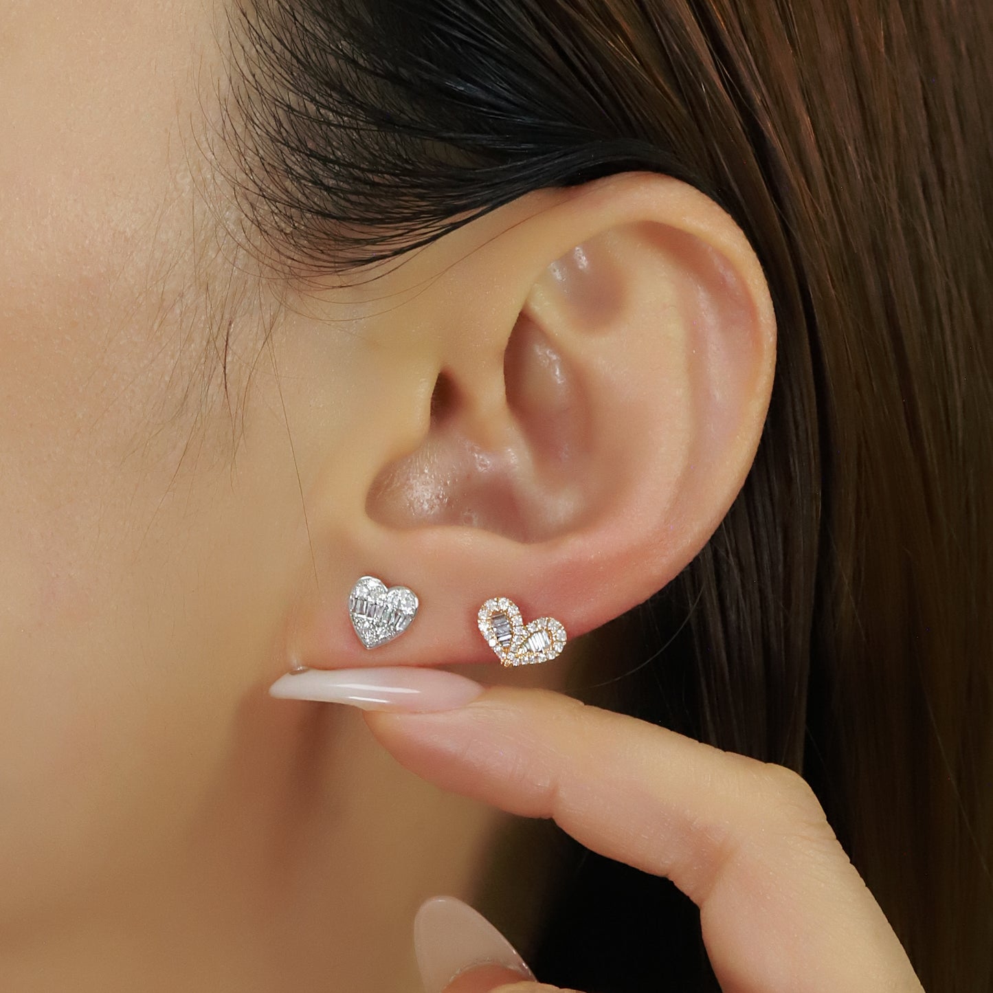 14k/18k gold 0.18 ctw h diamond stud earrings