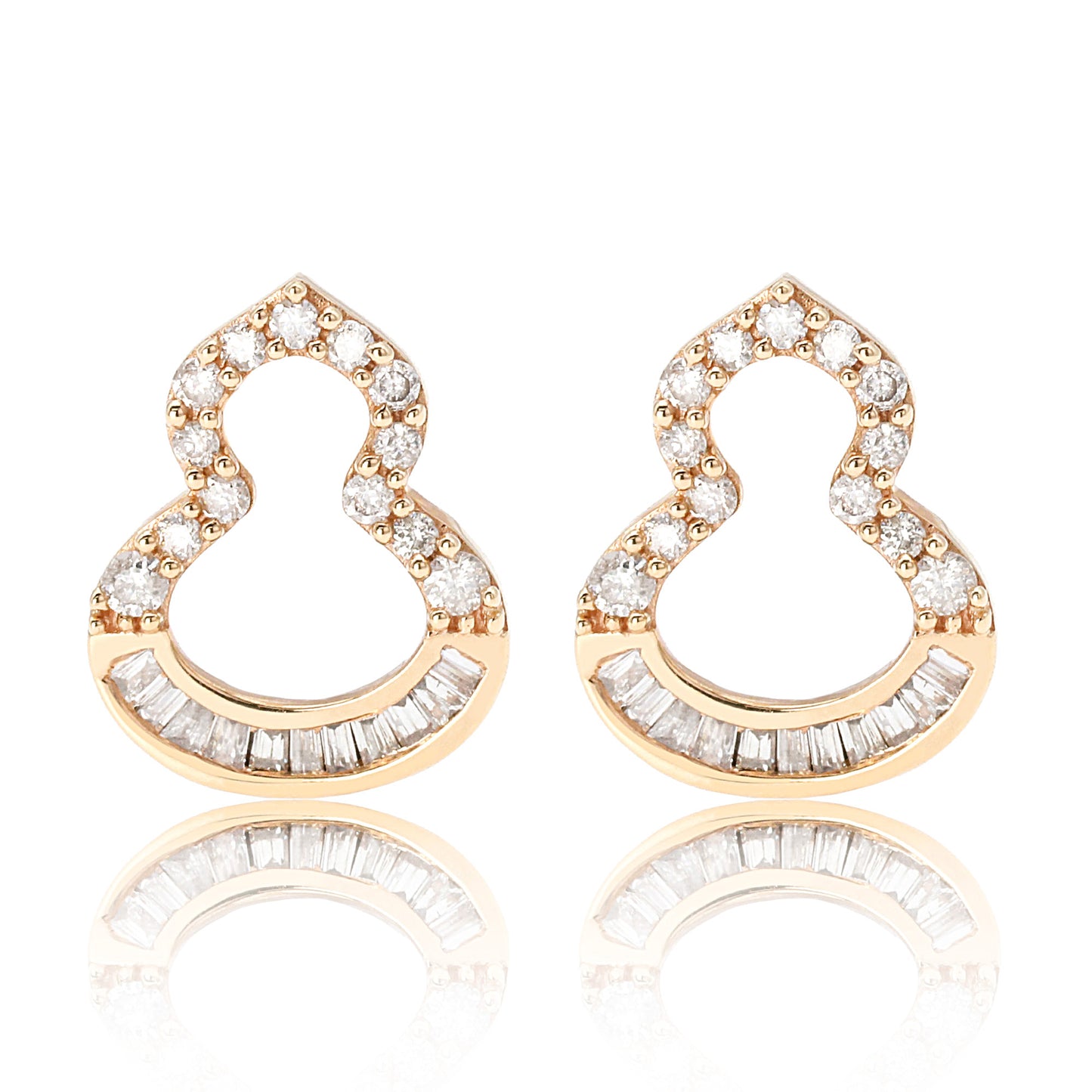 14k/18k rose gold 0.32 ctw h diamond stud earrings