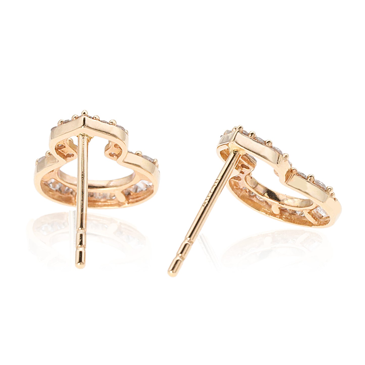 14k/18k rose gold 0.32 ctw h diamond stud earrings