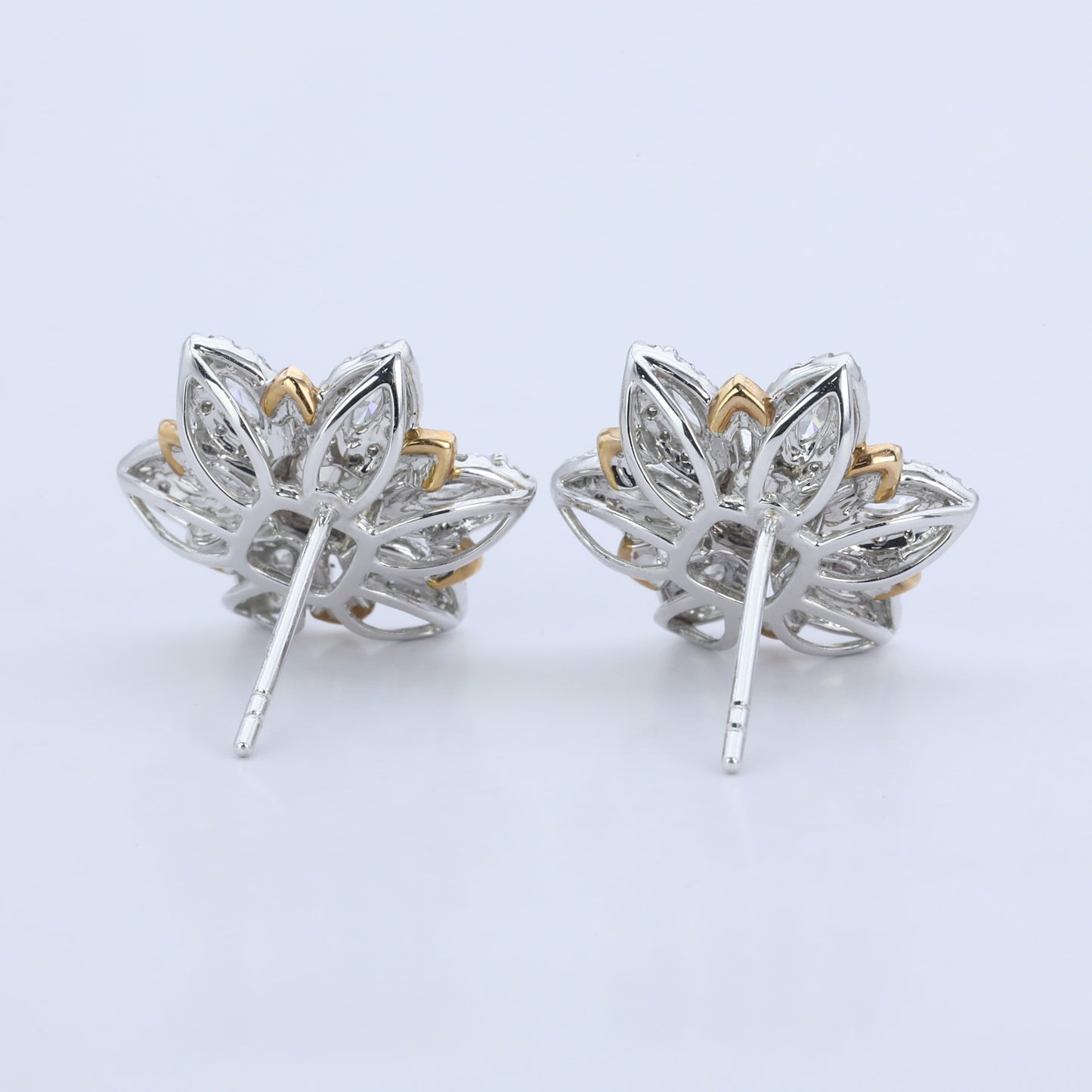 14k/18k gold 1.44 ctw natural yellow diamond & diamond stud earrings