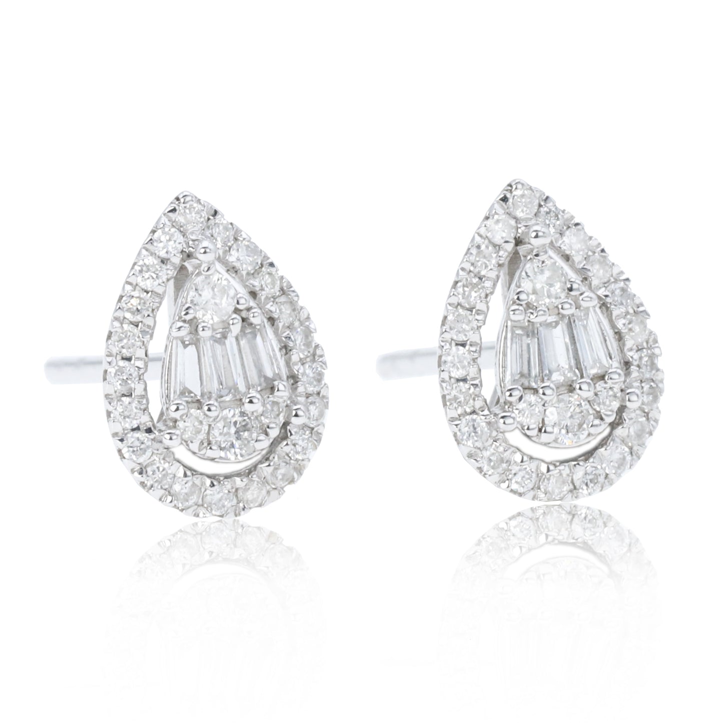 14k/18k gold 0.24 ctw h diamond stud earrings