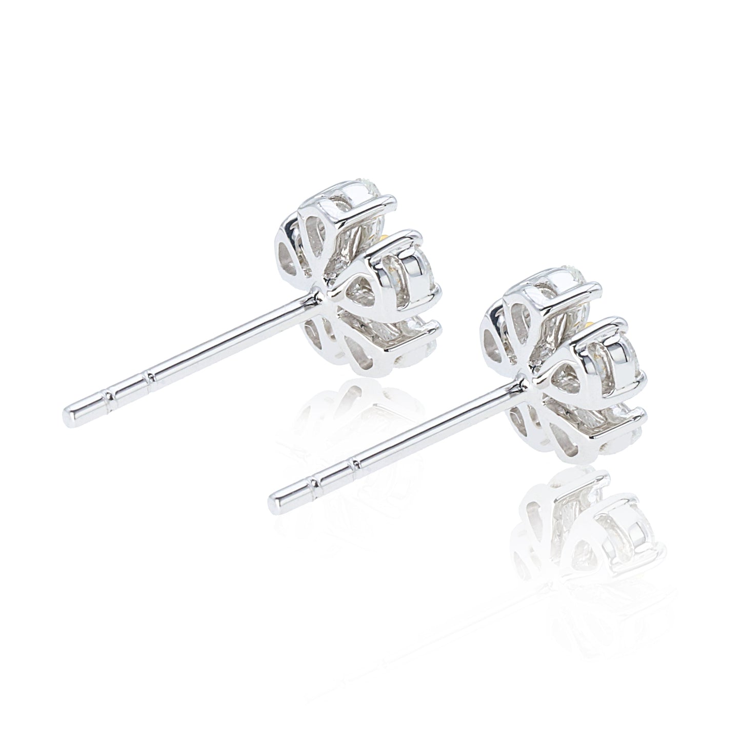 14k/18k gold 0.97 ctw yellow diamond&diamond stud earrings