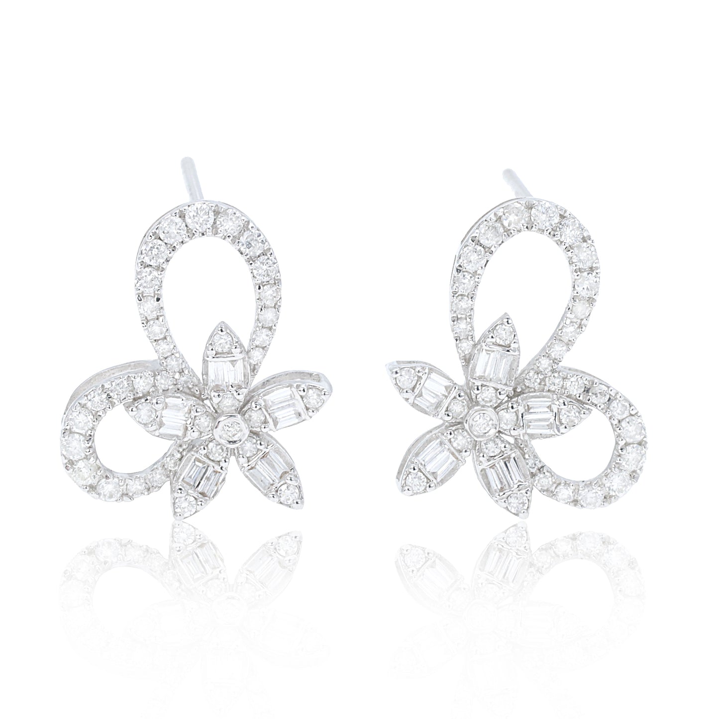 14k/18k gold 0.46 ctw h diamond stud earrings