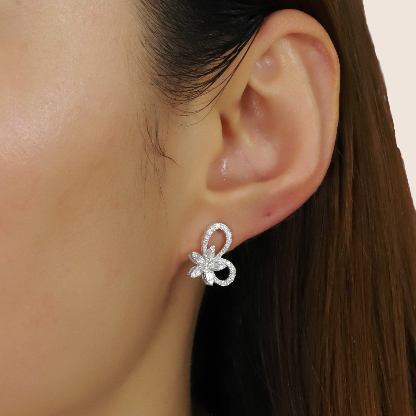 14k/18k gold 0.46 ctw h diamond stud earrings