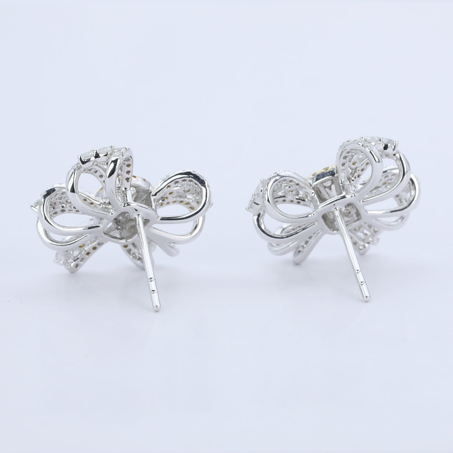 14k/18k gold 1.24 ctw natural yellow diamond & diamond stud earrings
