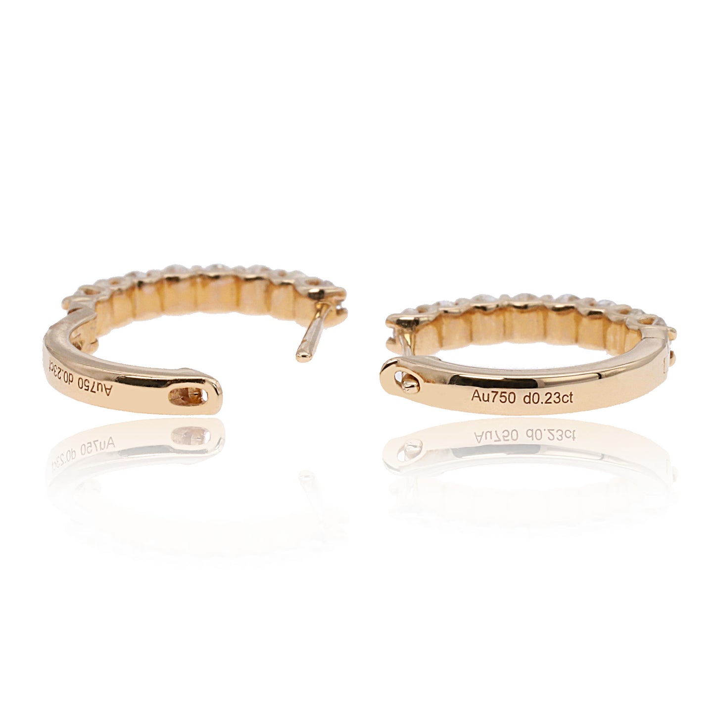 14k/18k rose gold 0.46 ctw h diamond hoop earrings