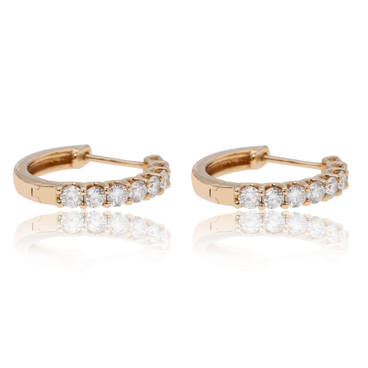 14k/18k rose gold 0.46 ctw h diamond hoop earrings
