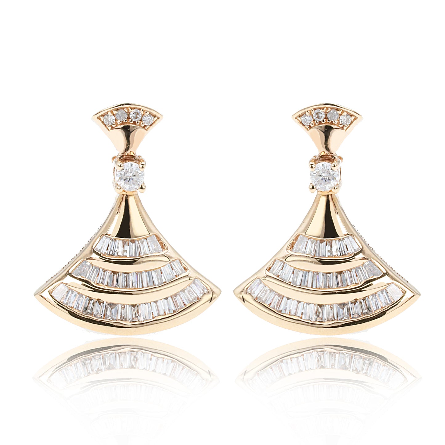 14k/18k rose gold 0.34 ctw h diamond dangle earrings