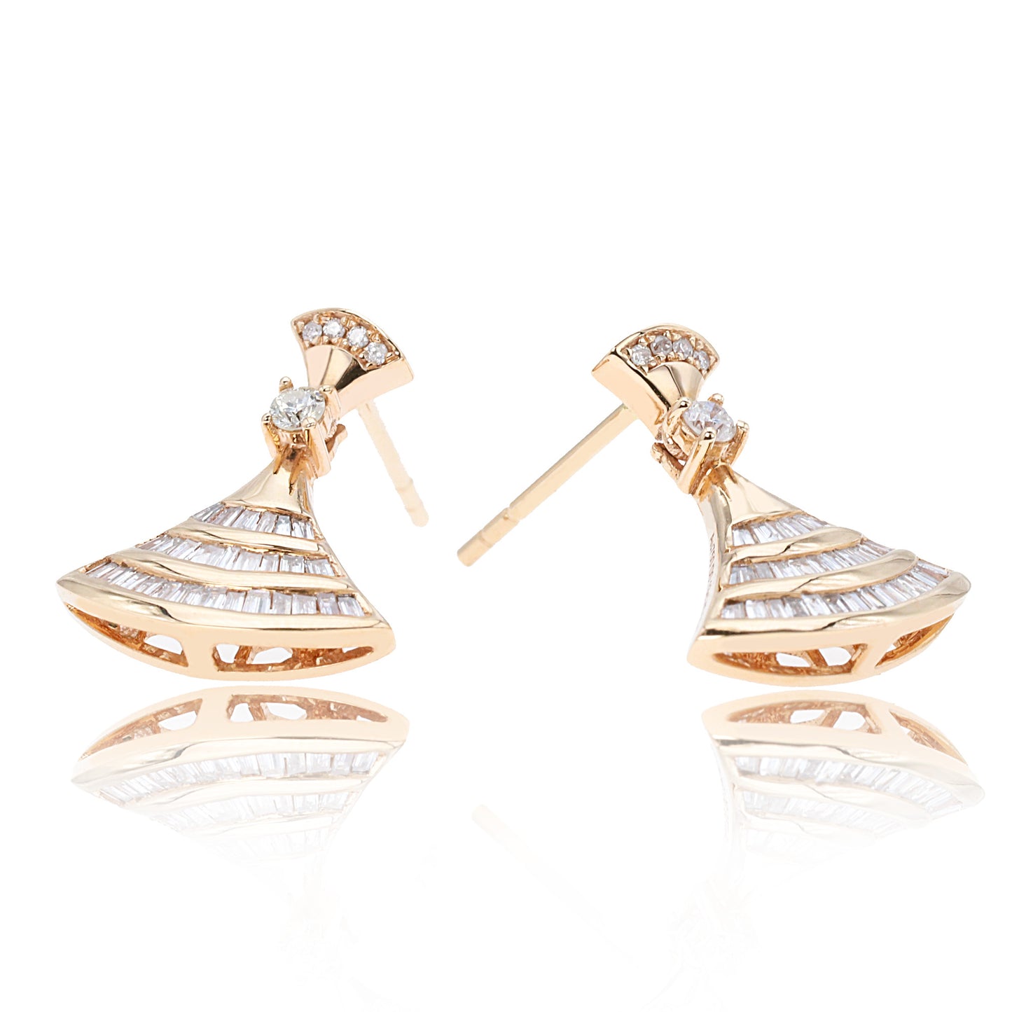 14k/18k rose gold 0.34 ctw h diamond dangle earrings