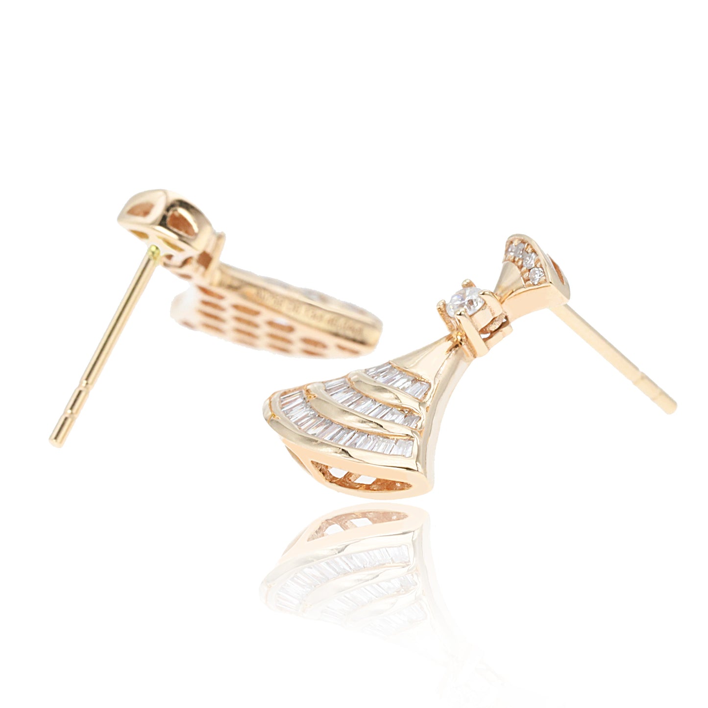14k/18k rose gold 0.34 ctw h diamond dangle earrings