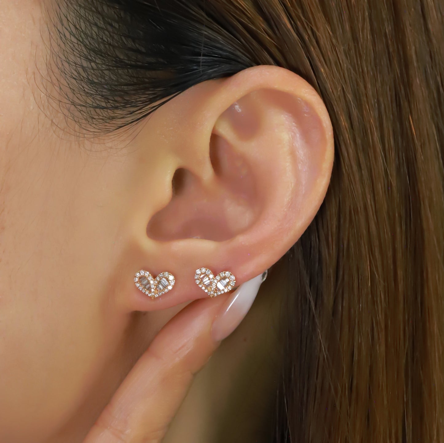 14k/18k rose gold 0.28 ctw h diamond stud earrings