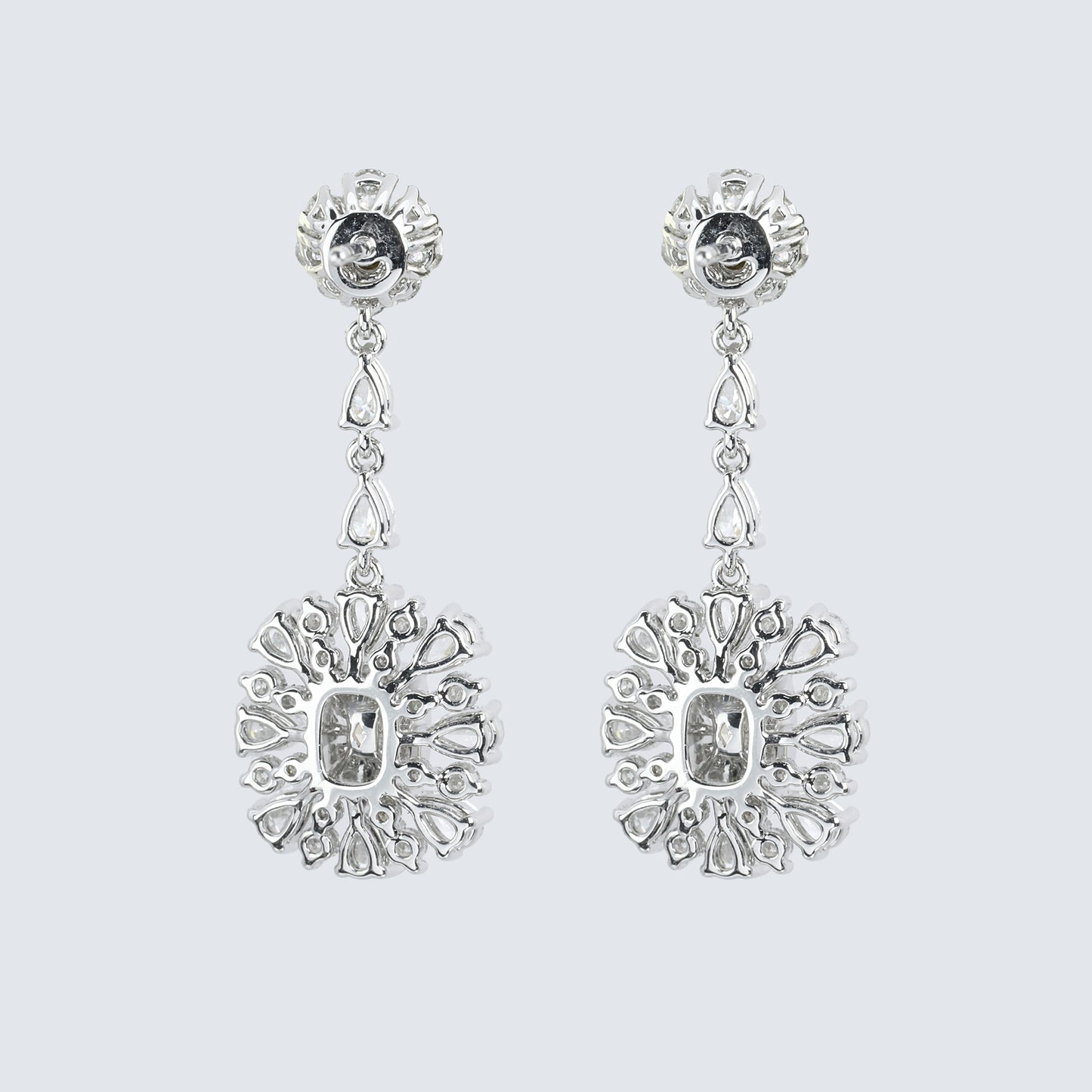 14k/18k white gold 4.58 ctw natural yellow diamond & diamond earrings