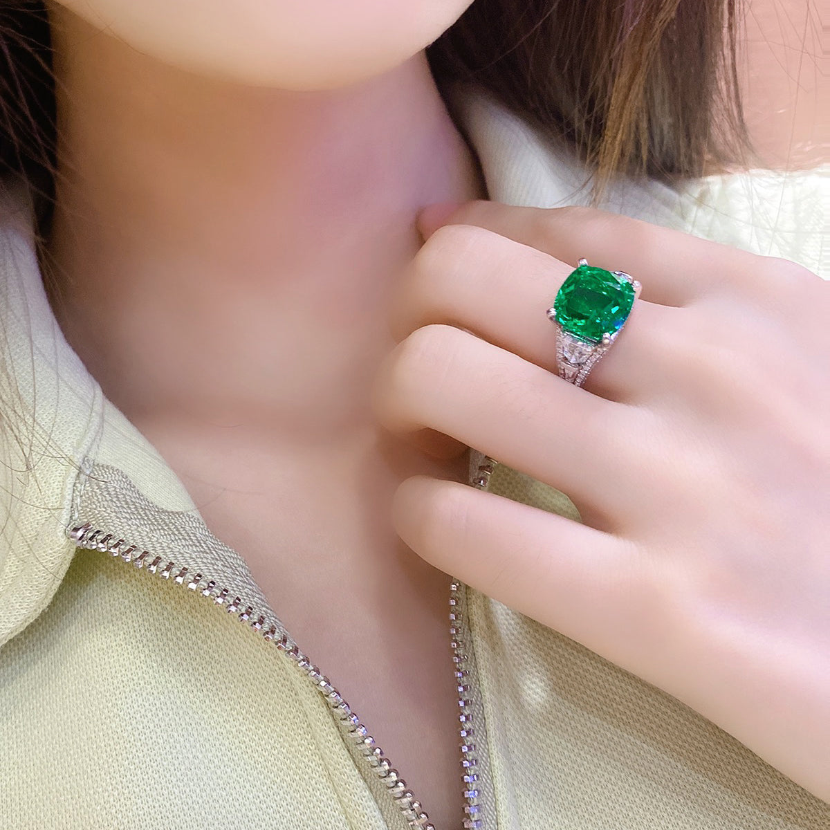 s925 sterling silver lab paraiba/emerald/ruby/sapphire & cz diamond ring