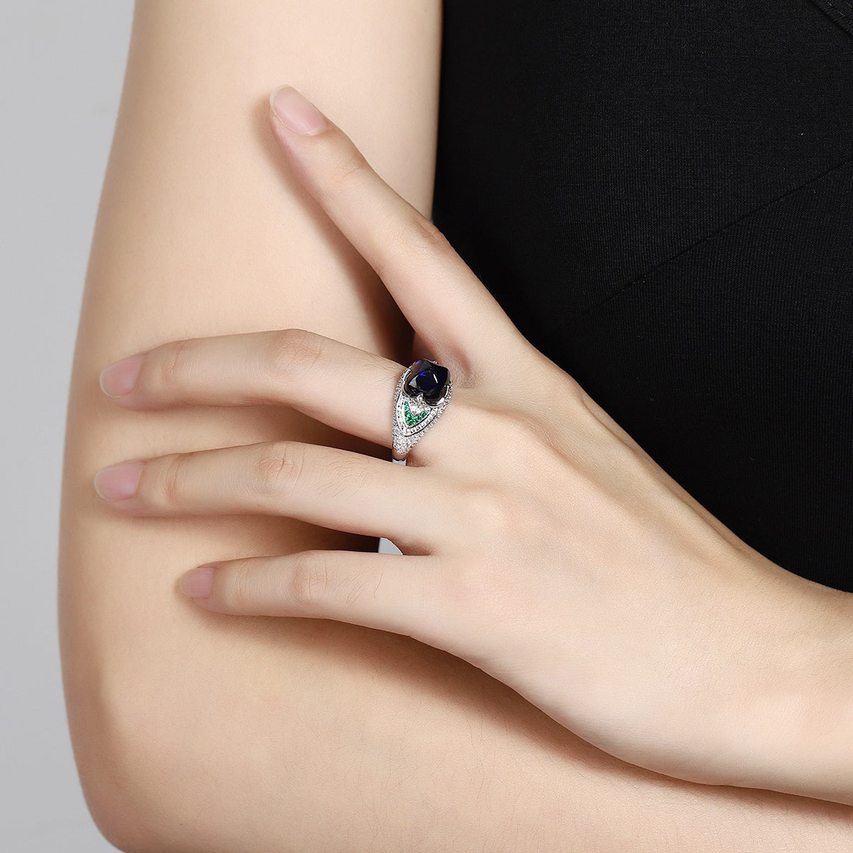 vintage sugar loaf sapphire ring old european style antique edwardian art deco engagement ring victorian sapphire proposal ring gift for mom