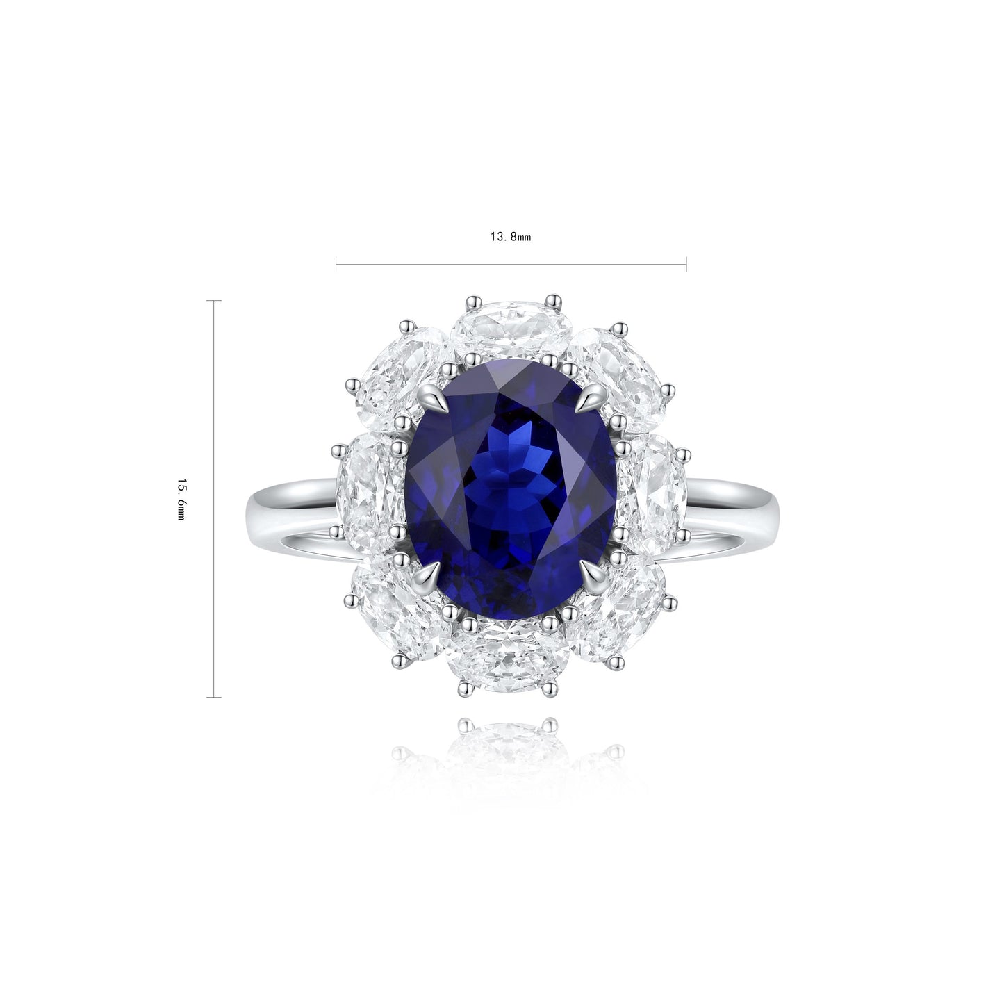 s925 sterling silver lab sapphire/ruby/paraiba/cobalt spinel & cz diamond ring