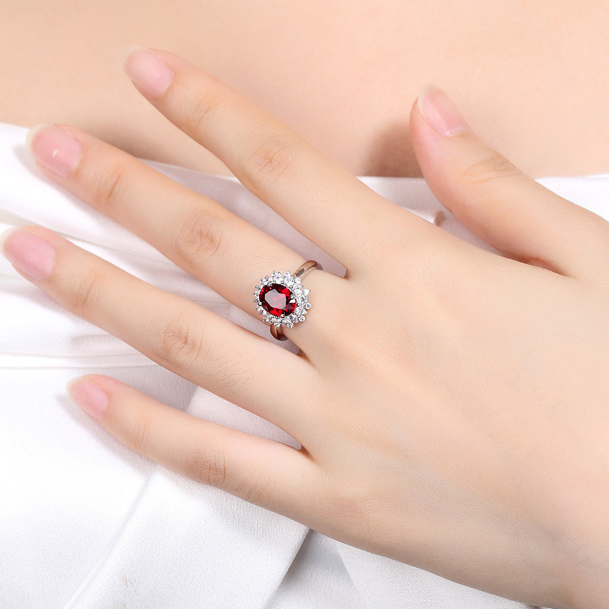 s925 sterling silver lab paraiba/sapphire/ruby/emerald/cobalt spinel & cz diamond ring