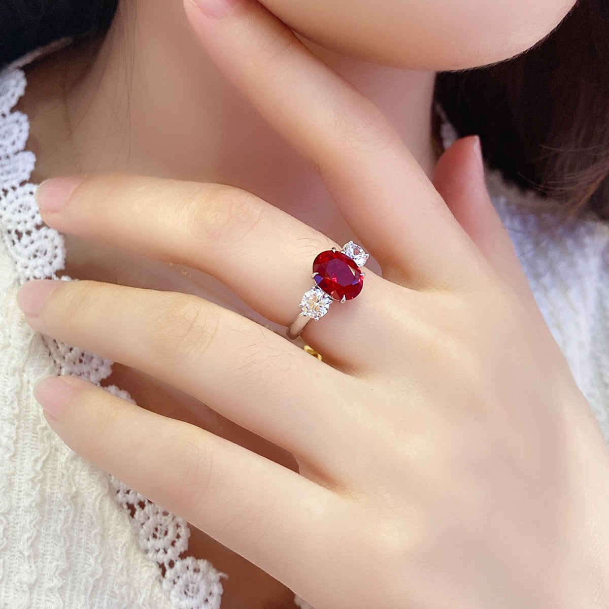 s925 sterling silver lab paraiba/ruby/sapphire/emerald & cz diamond ring