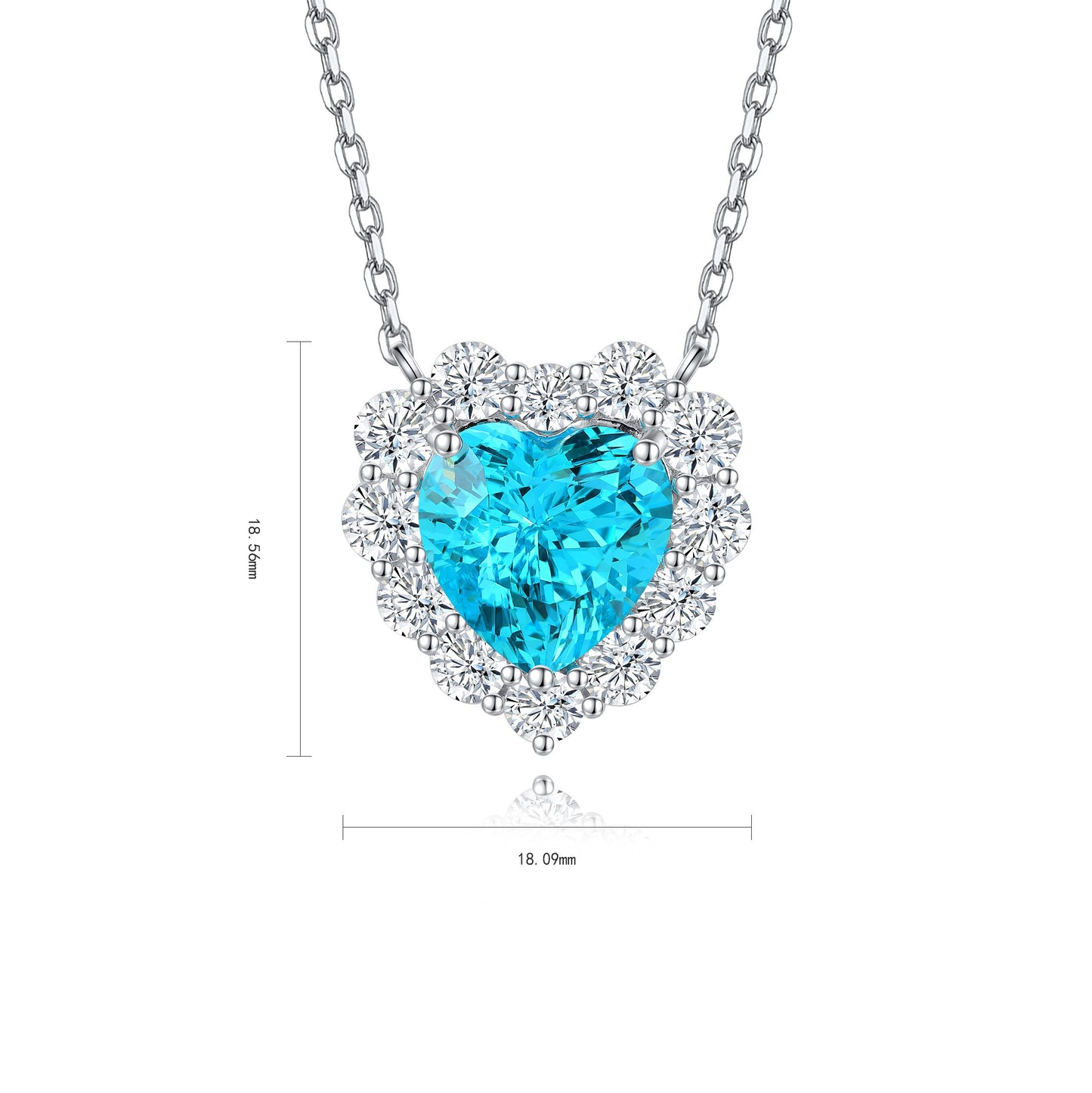 s925 sterling silver lab sapphire/paraiba/ruby & cz diamond necklace