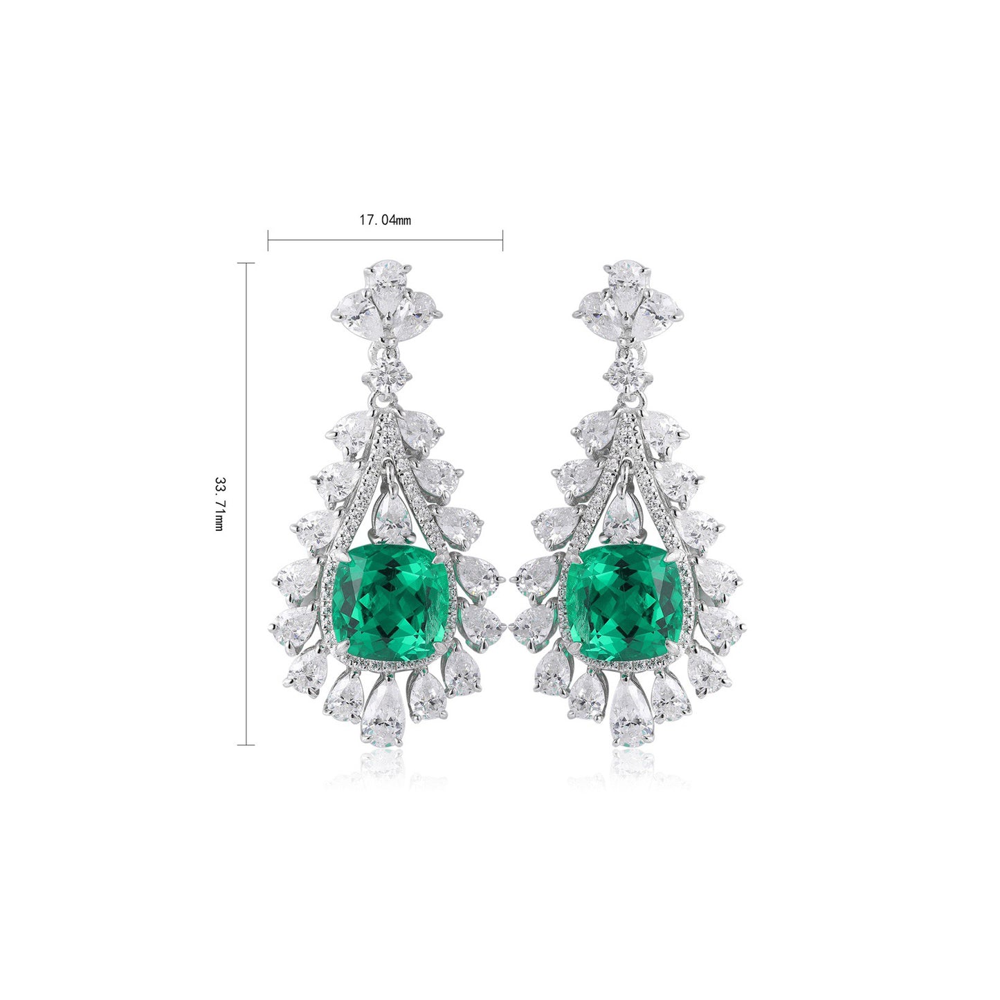 s925 sterling silver lab paraiba/emerald/sapphire/ruby & cz diamond earrings