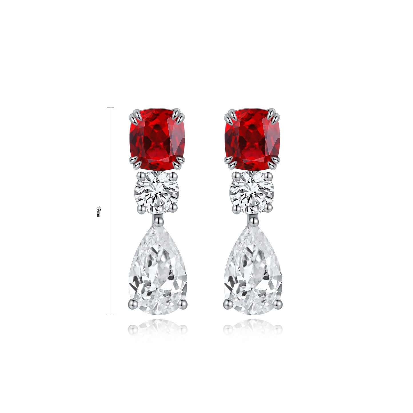 s925 sterling silver lab ruby/sapphire/emerald/paraiba/cobalt spinel & cz diamond earrings