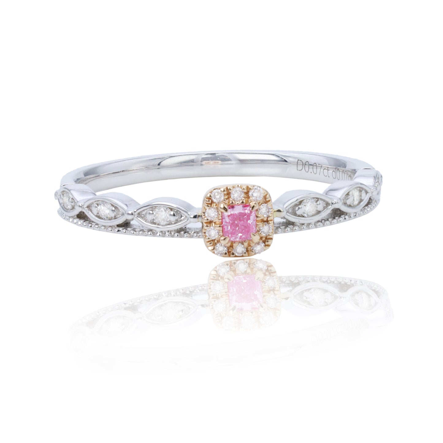 14k/18k gold 0.14 ctw fancy pink diamond & diamond ring