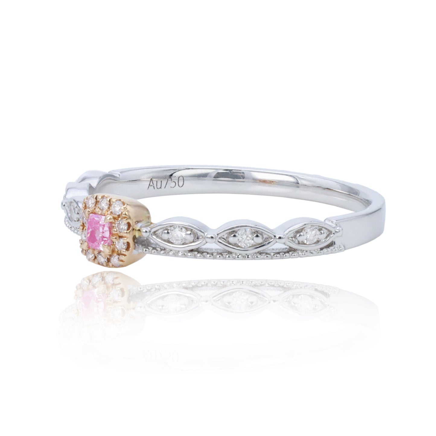 14k/18k gold 0.14 ctw fancy pink diamond & diamond ring