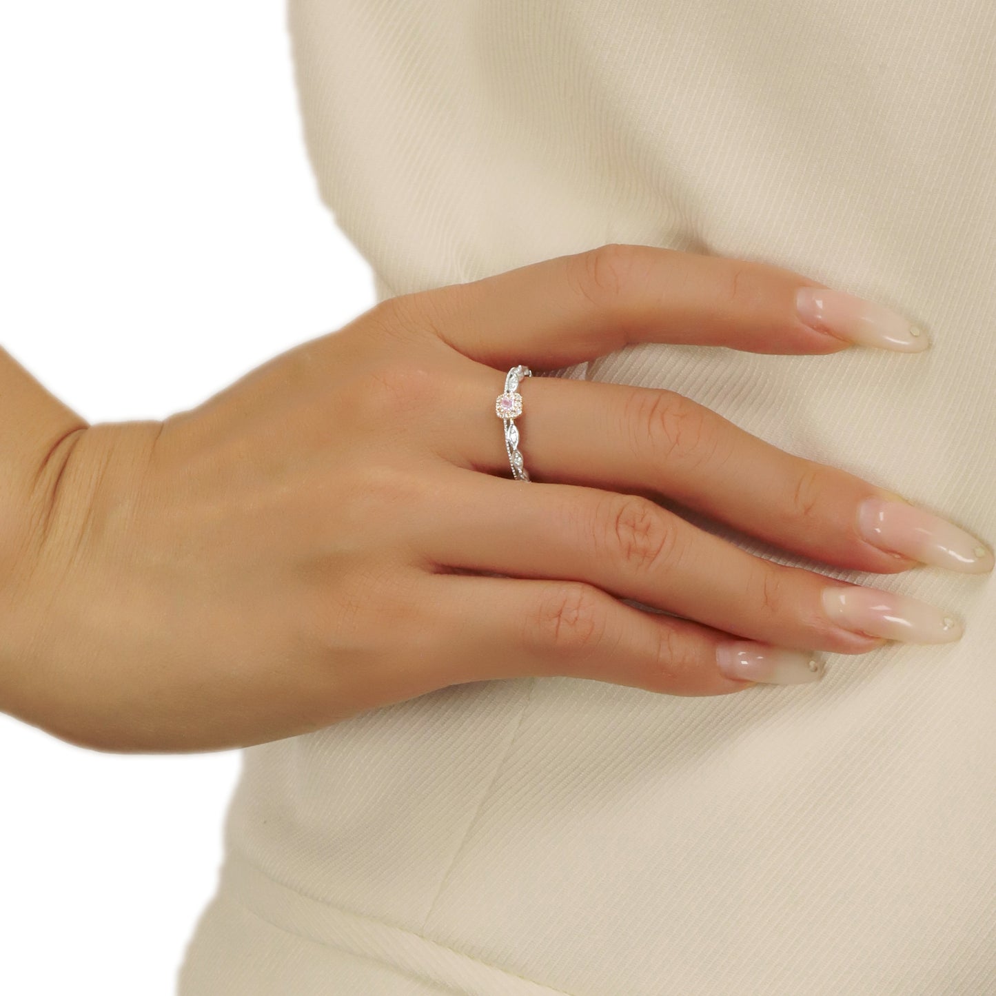 14k/18k gold 0.14 ctw fancy pink diamond & diamond ring