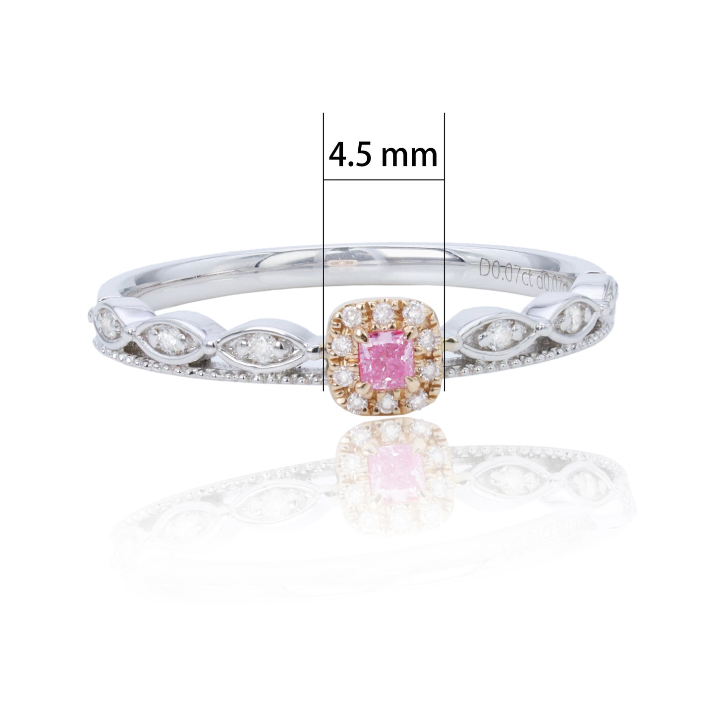 14k/18k gold 0.14 ctw fancy pink diamond & diamond ring