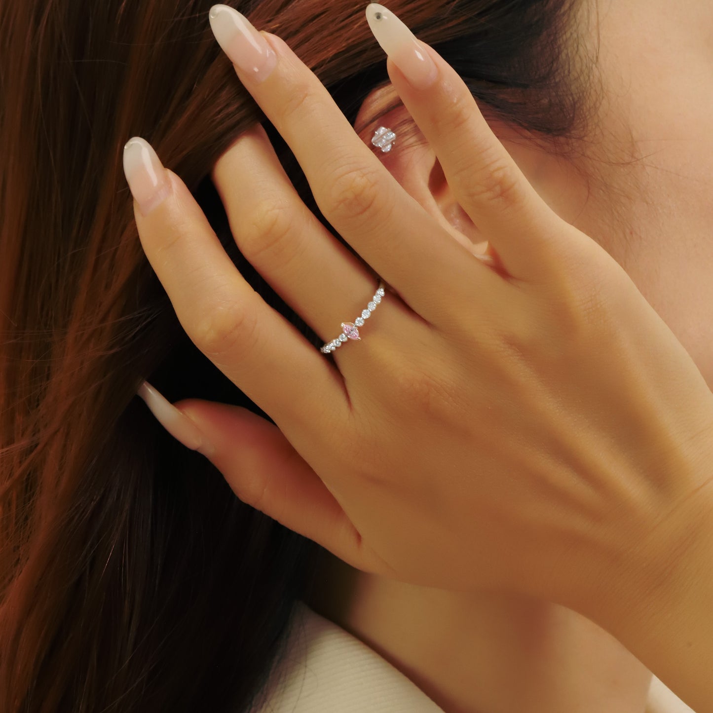 14k/18k gold 0.29 ctw fancy pink diamond & diamond ring