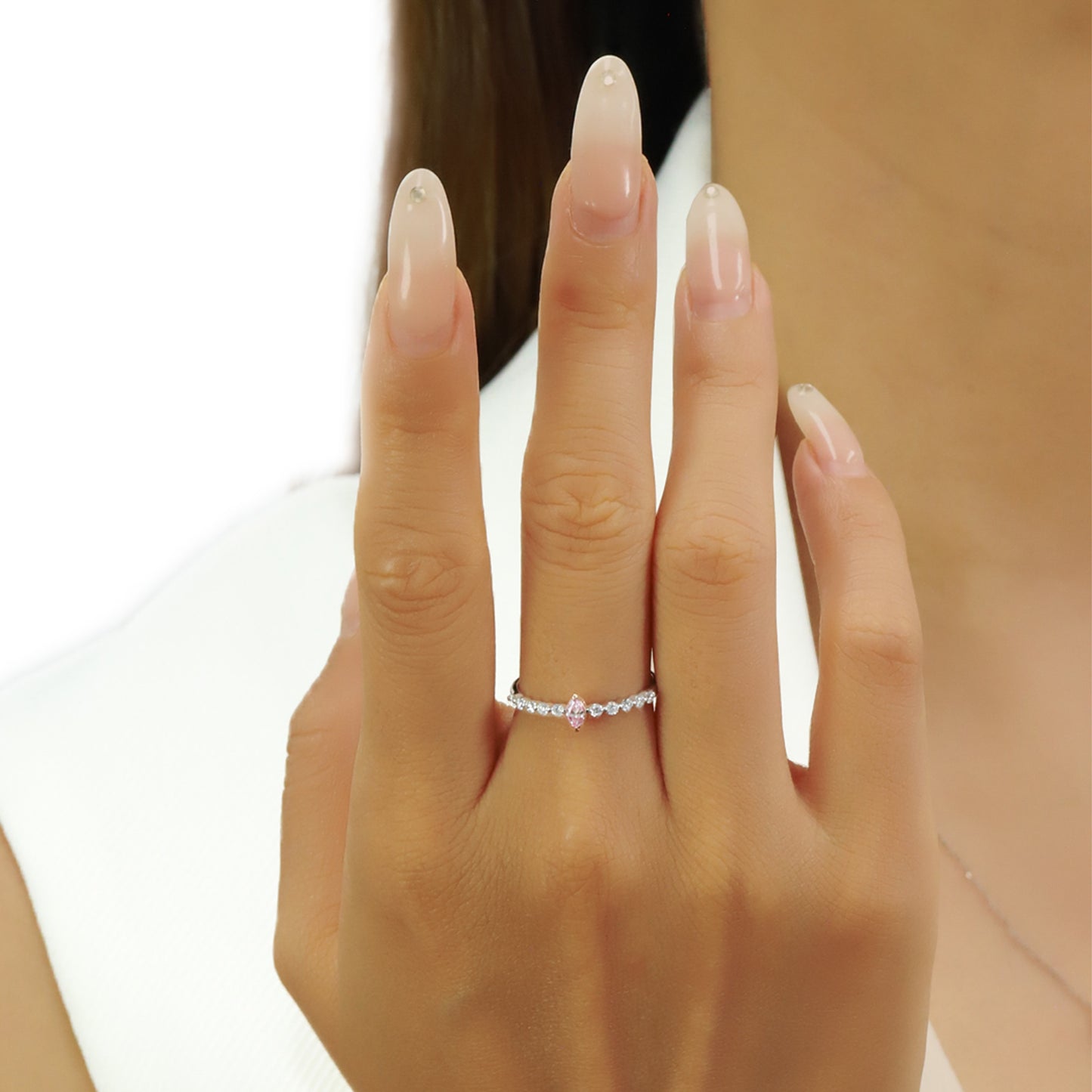 14k/18k gold 0.29 ctw fancy pink diamond & diamond ring