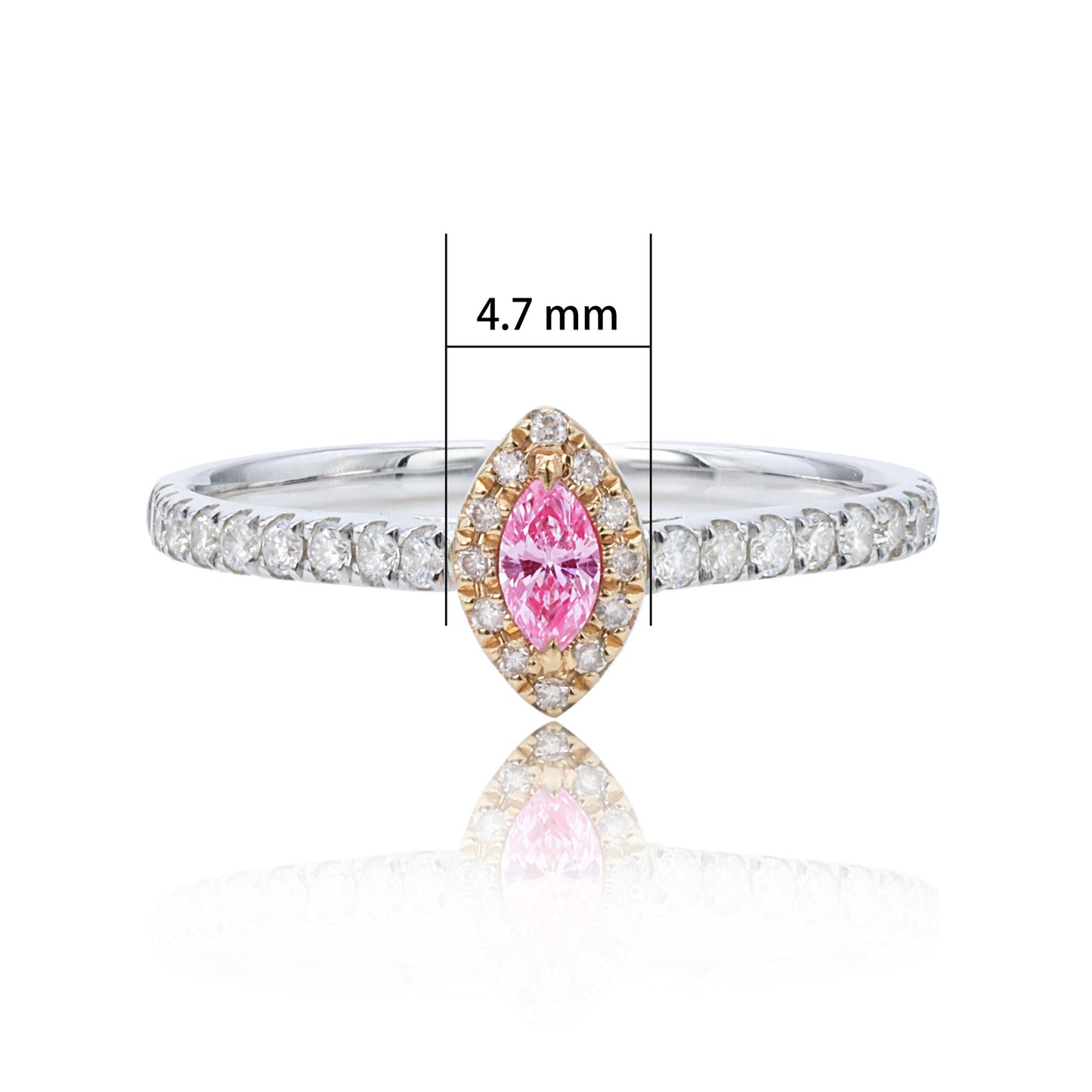 14k/18k gold 0.30 ctw fancy pink diamond & diamond ring