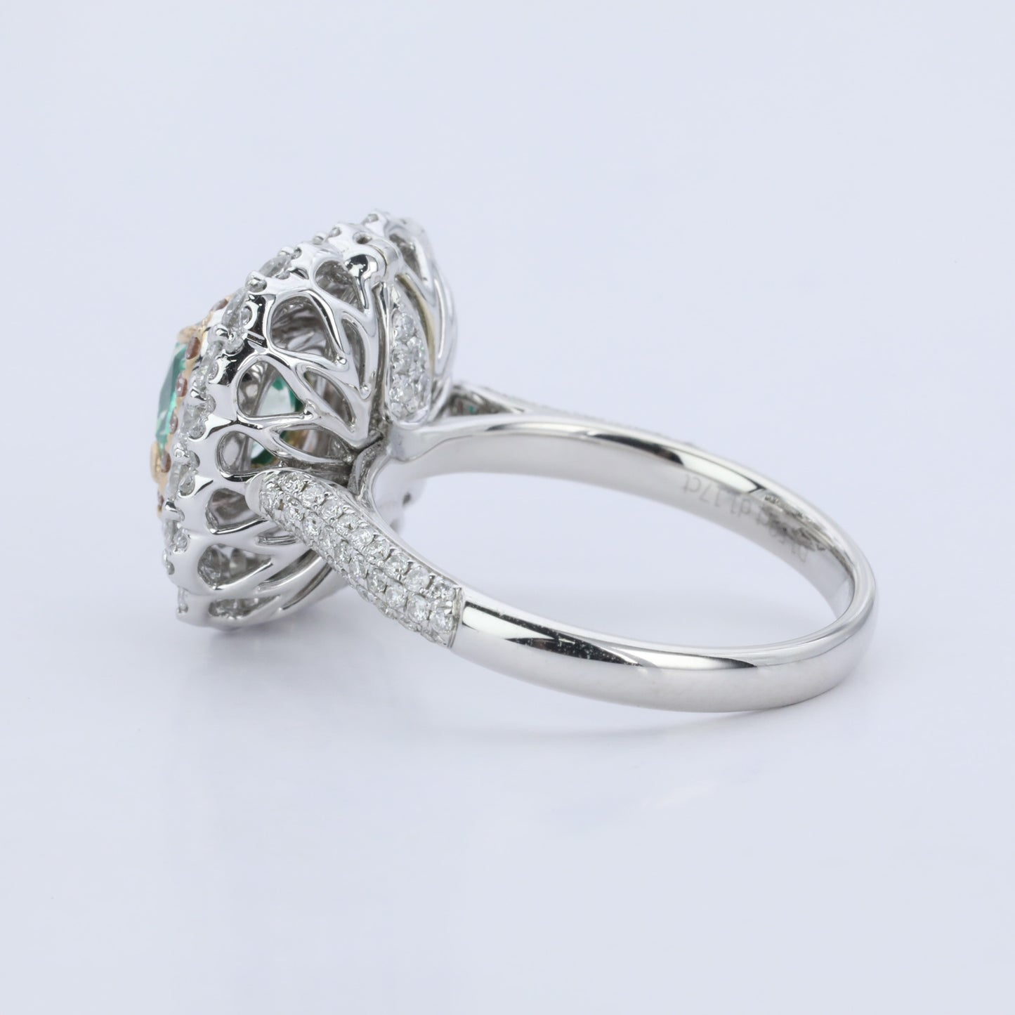 14k gold 2.76 ctw natural green diamond & diamond ring/pendant