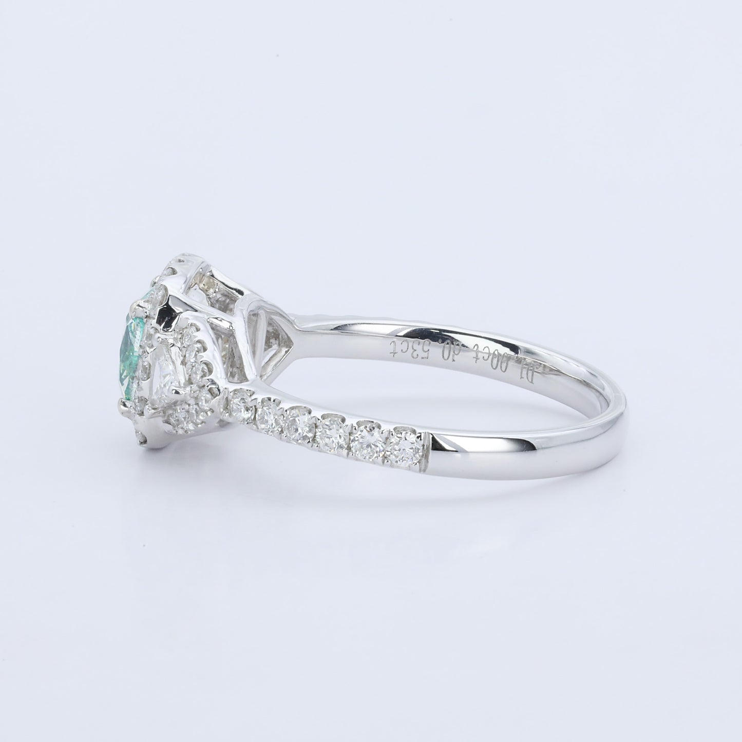 14k gold 1.53 ctw natural green diamond & diamond ring