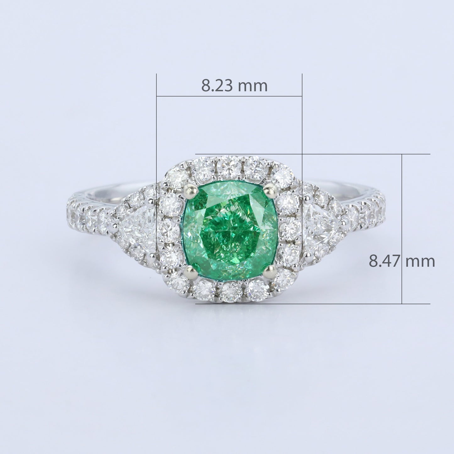 14k gold 1.53 ctw natural green diamond & diamond ring
