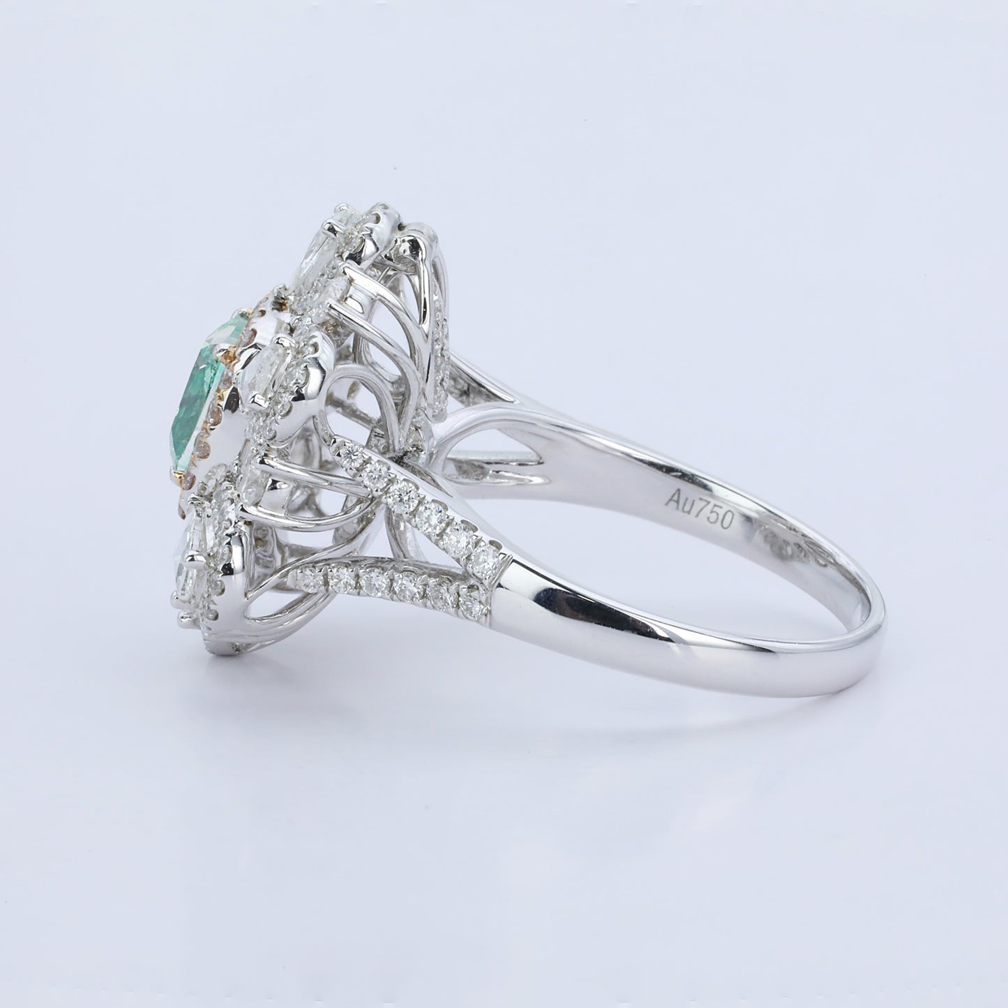 14k/18k gold 2.40 ctw natural green diamond & diamond ring