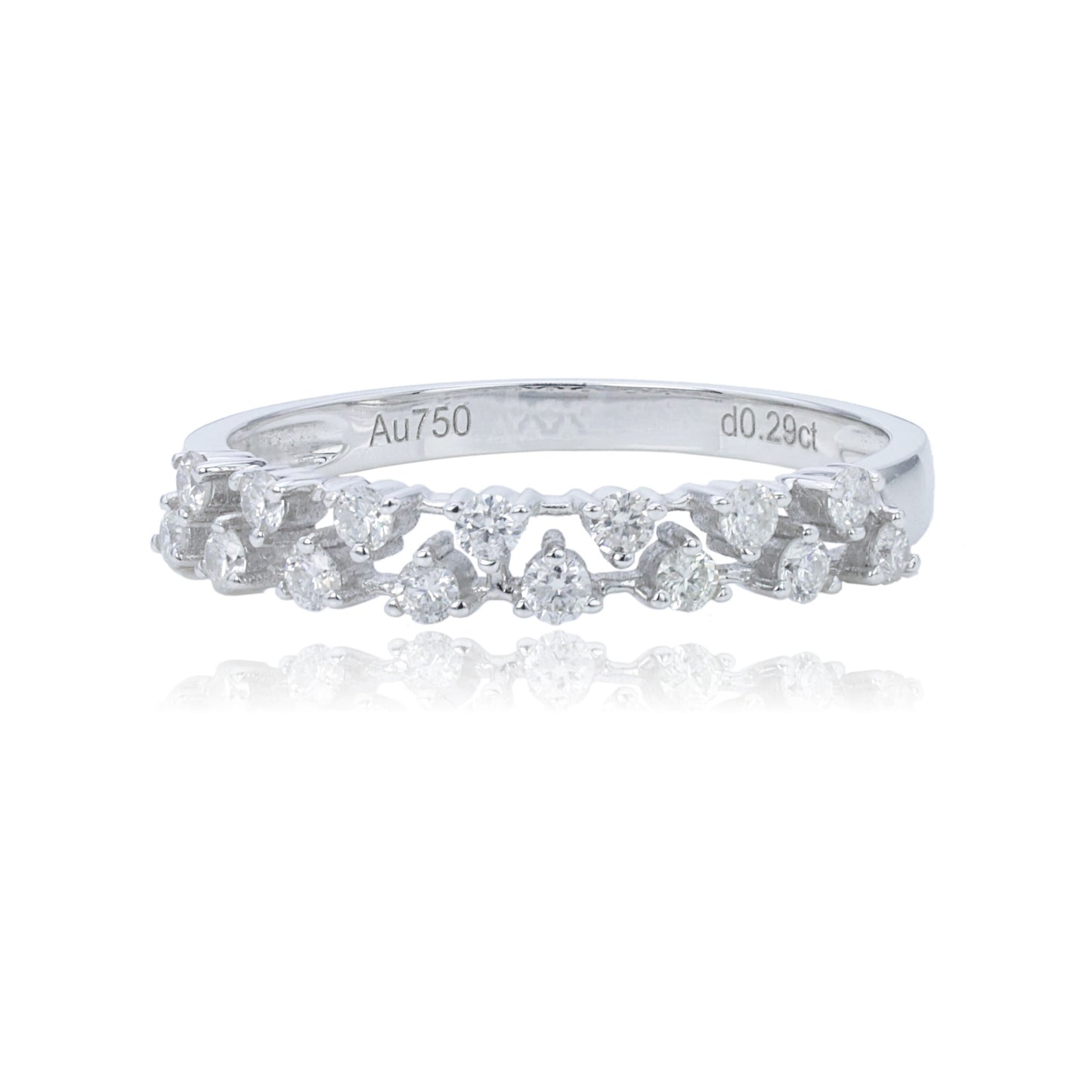 14k/18k white gold 0.30 ctw vs h double row diamond ring