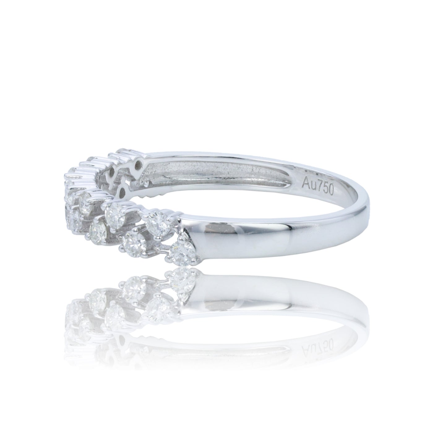 14k/18k white gold 0.30 ctw vs h double row diamond ring