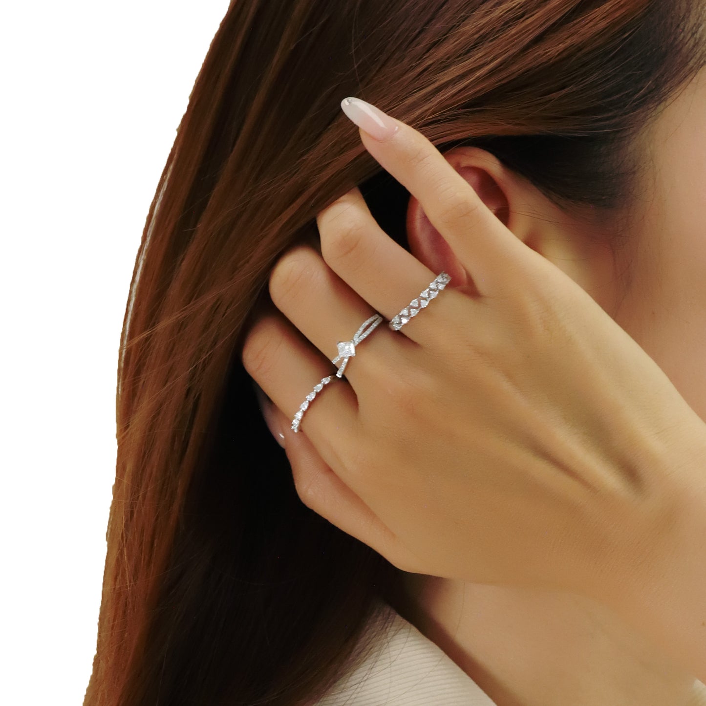 14k/18k white gold 0.21 ctw vs h diamond ring