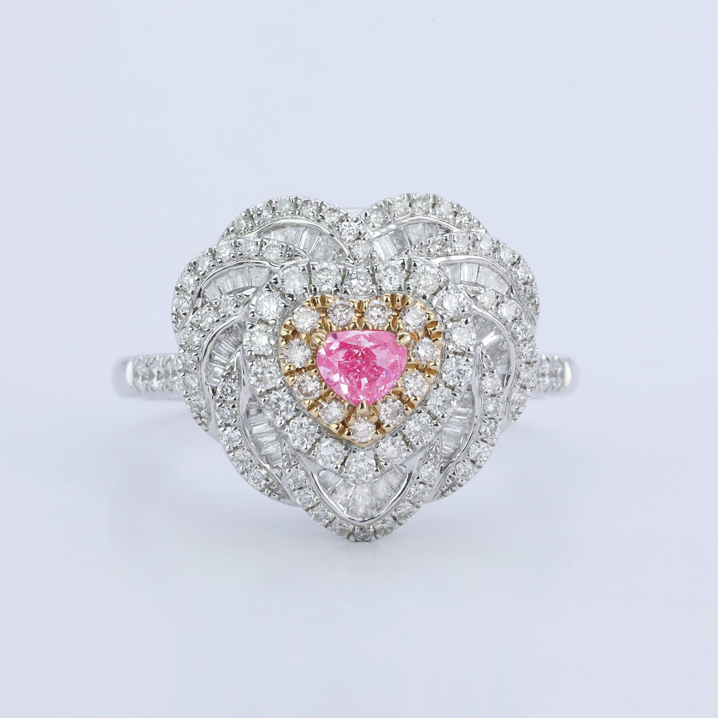 14k gold 0.85 ctw natural pink diamond & diamond ring/pendant