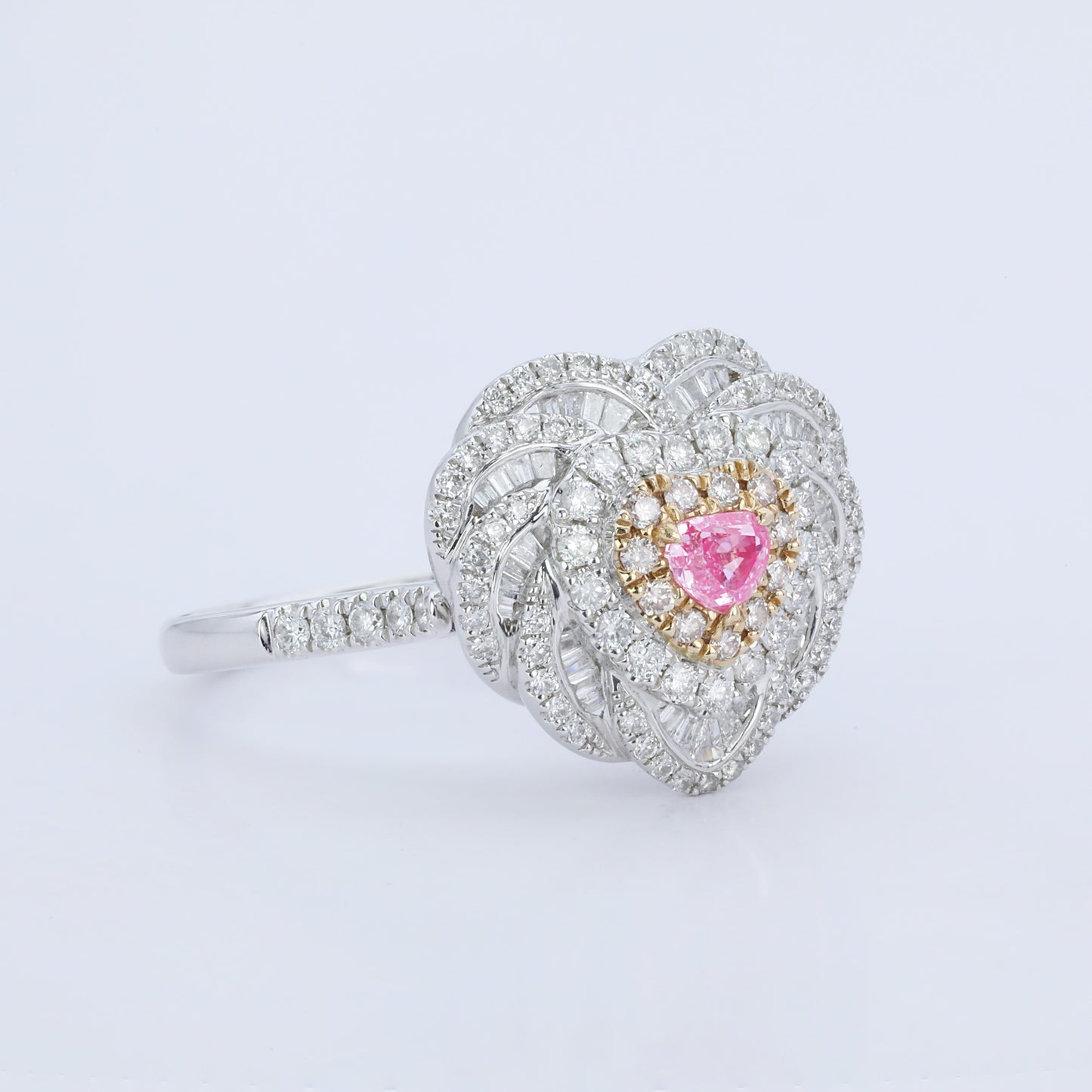 14k gold 0.85 ctw natural pink diamond & diamond ring/pendant