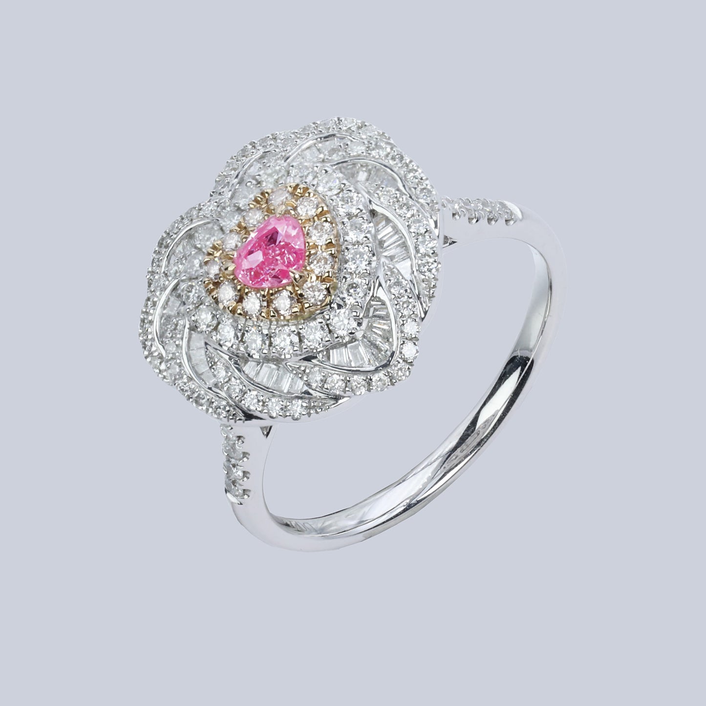 14k gold 0.85 ctw natural pink diamond & diamond ring/pendant