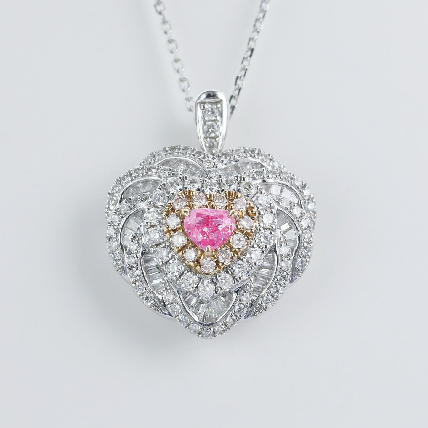 14k gold 0.85 ctw natural pink diamond & diamond ring/pendant