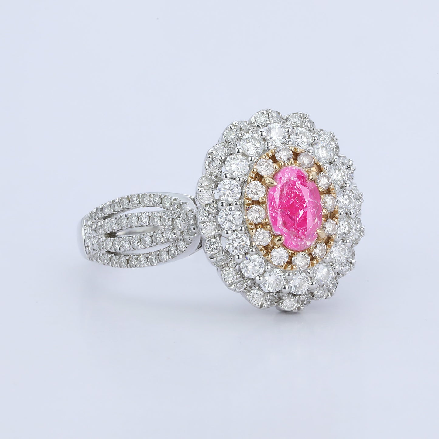 14k/18k gold 1.30 ctw natural pink diamond & diamond ring/pendant
