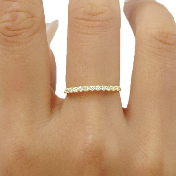 14k gold 0.20 ctw natural yellow diamond ring