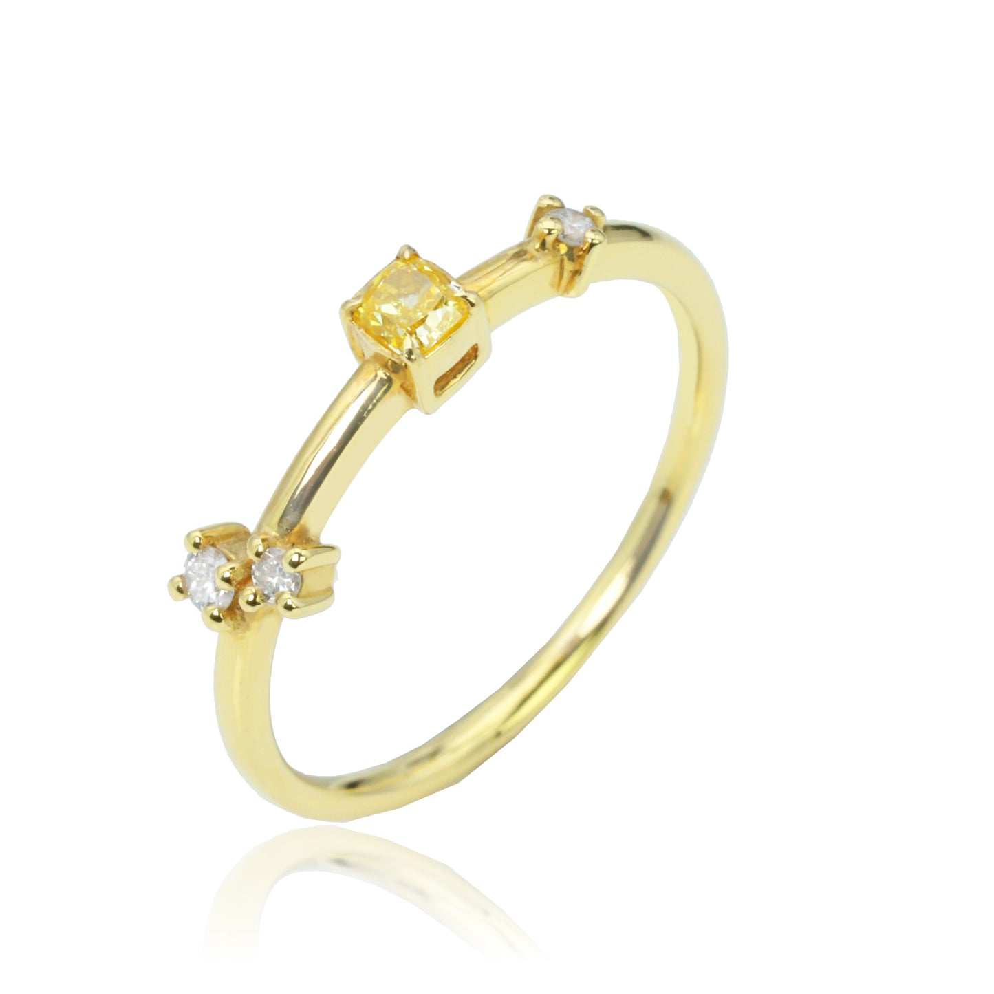 14k/18k gold 0.22 ctw yellow diamond & diamond ring