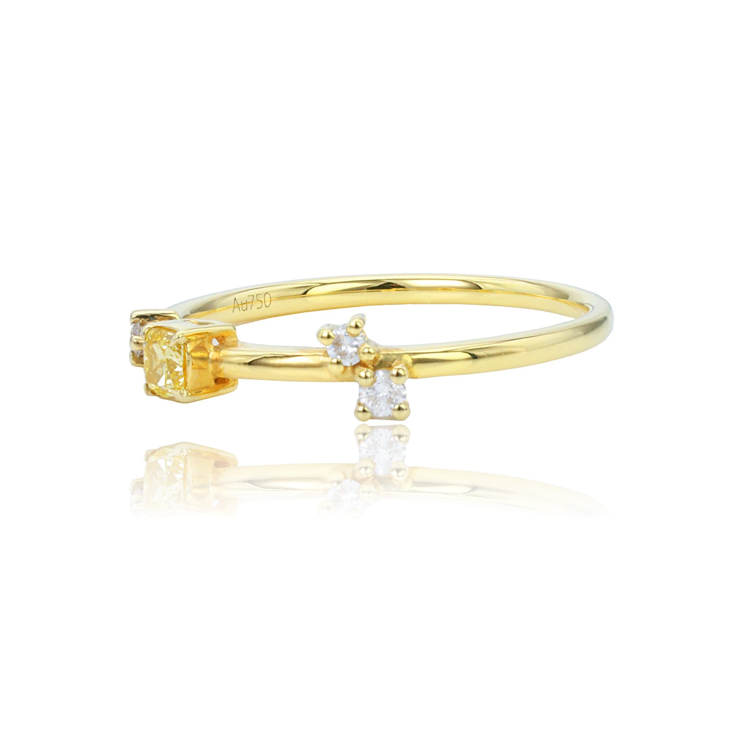 14k/18k gold 0.22 ctw yellow diamond & diamond ring